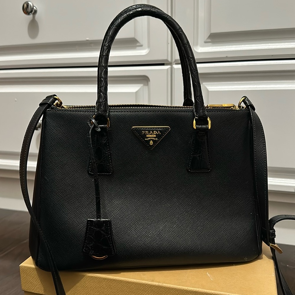 Prada Galleria Double Zip Tote Crocodile